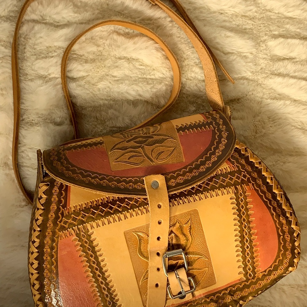 💕 Genuine leather vintage Bolsa Mexicana